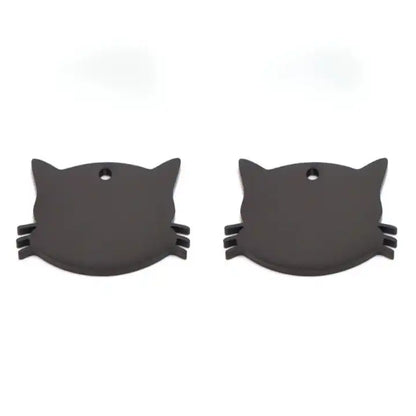34*25mm Stainless Steel Engravable Hollow Cat Tags ( pk of 10 ) / KT0037