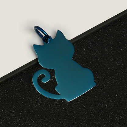 35*28mm Stainless Steel Engravable Hollow Cat Tags ( pk of 10 ) / KT0038
