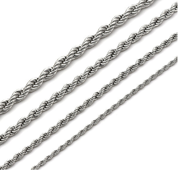 2-5mm Stainless Steel Rope Chain Necklace / KJ0222