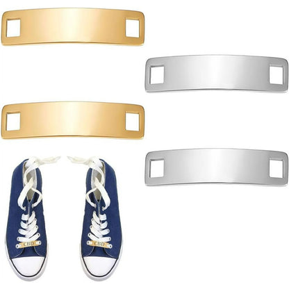 2pcs/Pair Stainless Steel Shoelace buckle DIY laser engravable Pendant