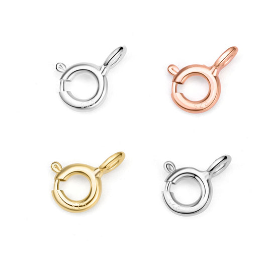 5-8mm Sterling Silver Spring Ring Clasps ( pk of 10 )