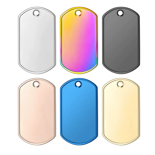 50*28mm Stainless Steel Engravable Military Dog Tags ( pk of 10 ) / KT0013