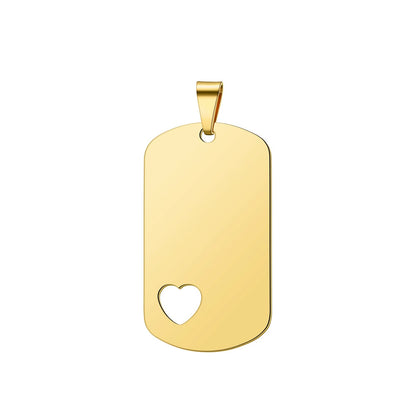 50*28mm Stainless Steel Blank Hollow Heart Military Dog Tags ( pk of 10 ) / KT0011