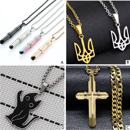 18K Gold PVD Stainless Steel Letter Initial Pendant Necklace / 25005009
