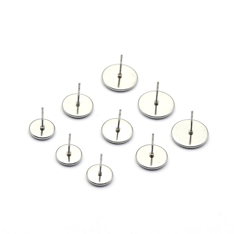 6-16mm Stainless Steel Earring Studs Base (pack of 100) / EF0009