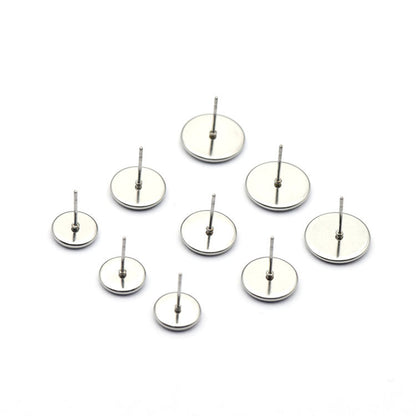 6-16mm Stainless Steel Earring Studs Base (pack of 100) / EF0009