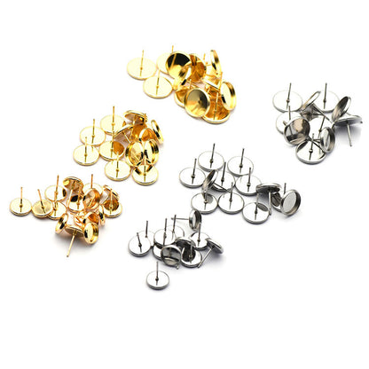 6-16mm Stainless Steel Earring Studs Base (pack of 100) / EF0009