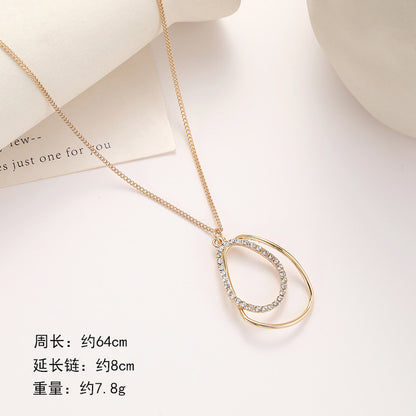 64cm Alloy Women Water Drop Pendant Necklace / KJ0183