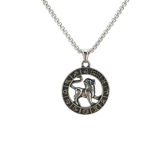 60cm Stainless Steel Vintage Leo Zodiac Necklaces / KJ0213