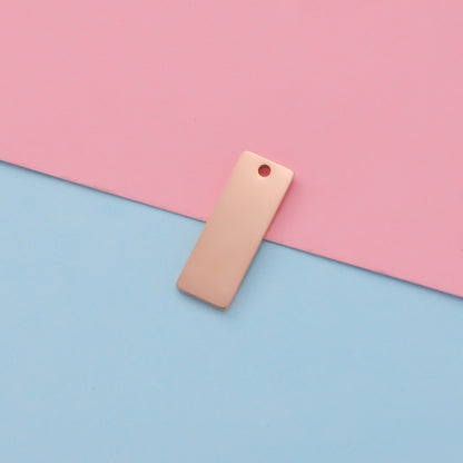 8x22mm Engravable Blank Stainless Steel Square Shape Tag Pendant