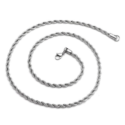 2-5mm Stainless Steel Rope Chain Necklace / KJ0222