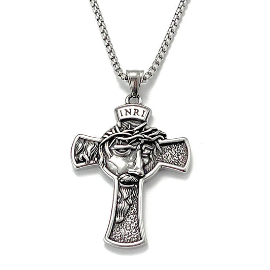 No.9 Stainless Steel Vintage Cross Pendant Necklaces / KJ0205