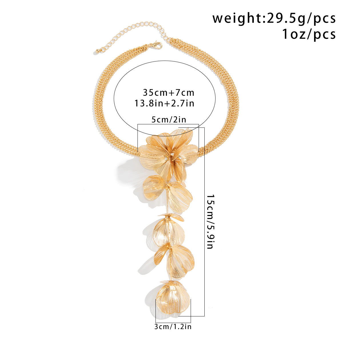 Alloy Chain GinkGo Leaf Flower Necklace