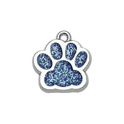 Alloy Shiny Engravable Paw Shape Cat Dog Tags With Keyring ( pk of 10 ) / KT1002