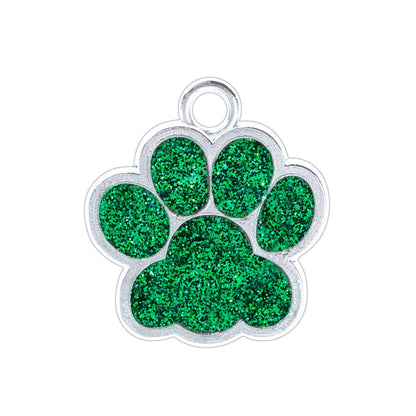 Alloy Shiny Engravable Paw Shape Cat Dog Tags With Keyring ( pk of 10 ) / KT1002