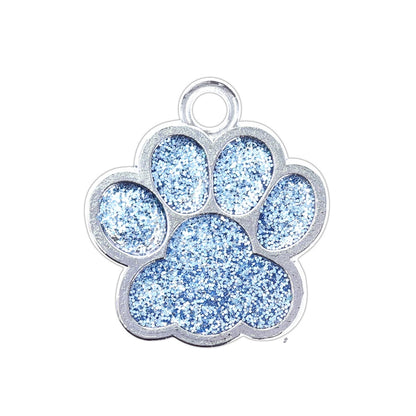 Alloy Shiny Engravable Paw Shape Cat Dog Tags With Keyring ( pk of 10 ) / KT1002
