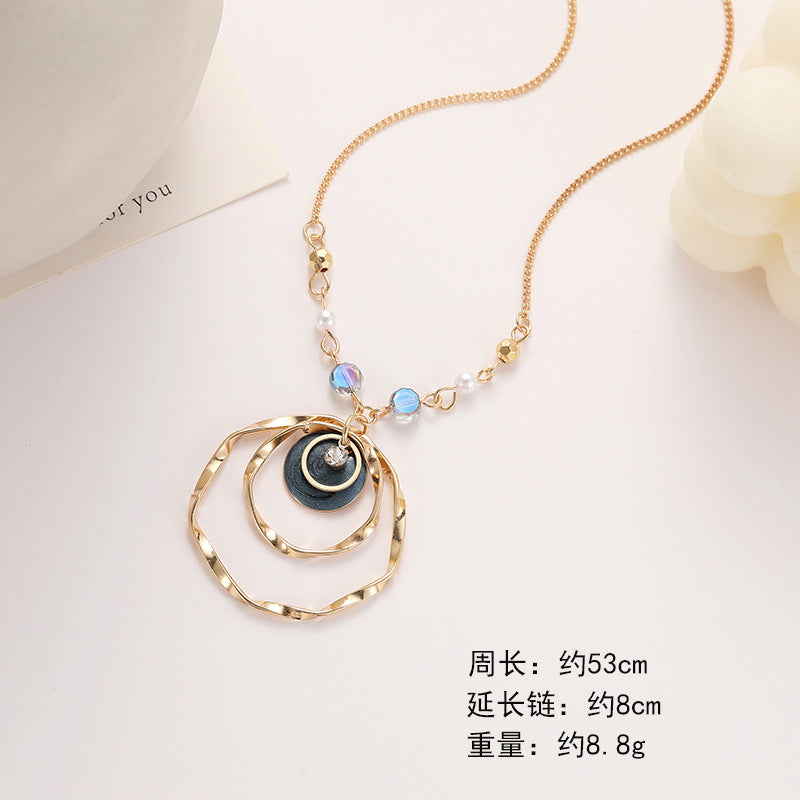 Alloy Women Multilayer irregular Circles Pendant Necklace / KJ0184