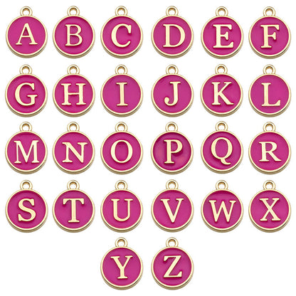 Alloy 26 Rose Red Letters DIY Jewelry Making Pendants (pack of 10)