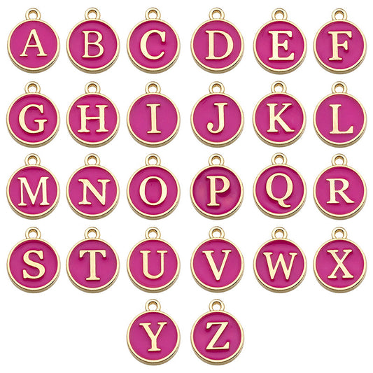 Alloy 26 Rose Red Letters DIY Jewelry Making Pendants (pack of 10)