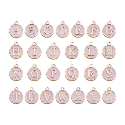 Alloy 26 Pink Letters DIY Jewelry Making Pendants (pack of 10)