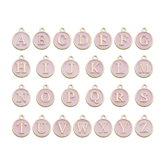 Alloy 26 Pink Letters DIY Jewelry Making Pendants (pack of 10)