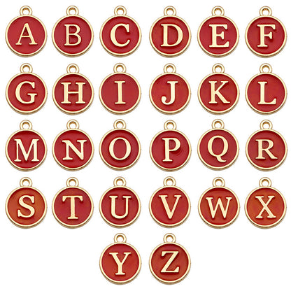 Alloy 26 Red Letters DIY Jewelry Making Pendants (pack of 10)
