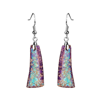 Bohemian Style with Irregular Emperor Stone Dangle Earrings  / DE0001