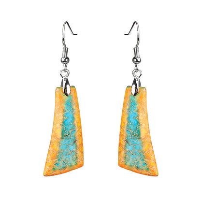 Bohemian Style with Irregular Emperor Stone Dangle Earrings  / DE0001