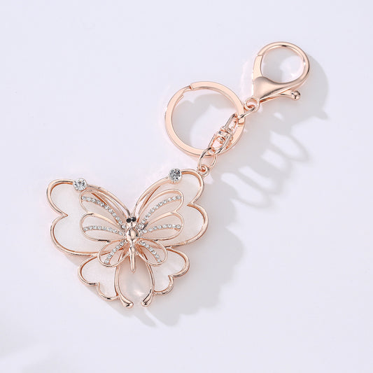 Butterfly Diamond Embedded Pendant Keychain