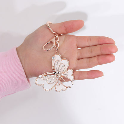 Butterfly Diamond Embedded Pendant Keychain