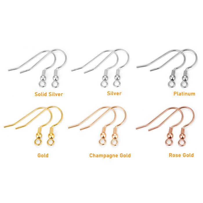 Sterling Silver Earring Hooks With Beads ( pk of 10 pairs ) / KA4040