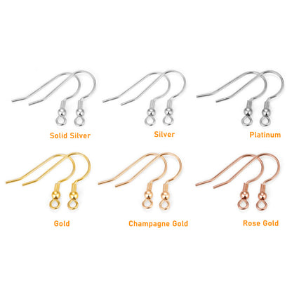 Sterling Silver Earring Hooks With Beads ( pk of 10 pairs ) / KA4040