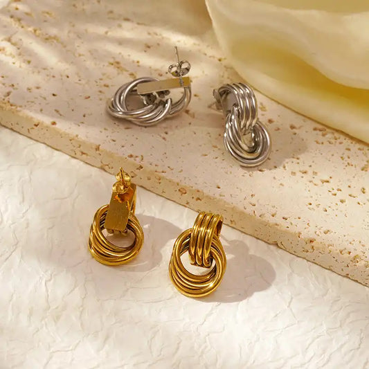 1 Pair Fashion earrings light luxury design multi-layer hoop earrings / 25104014