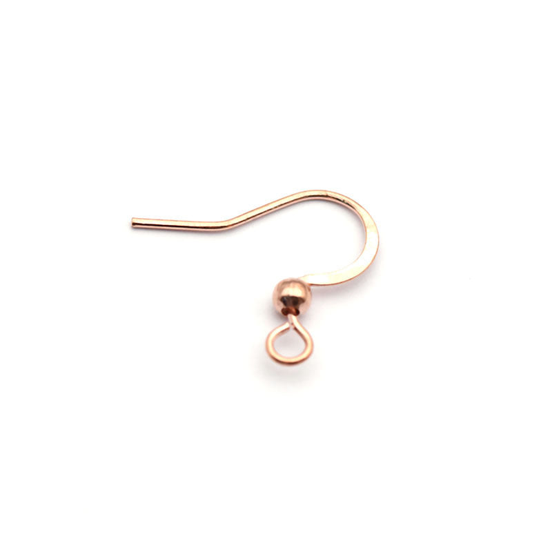 Flat Style Stainless Steel Earrings findings Earring hooks with Bead (pack of 200) / EF0002