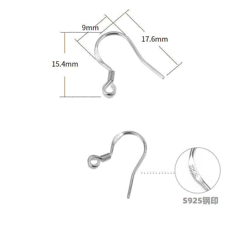 Flat Style Sterling Silver Earring Hooks ( pk of 10 pairs ) / KA4041