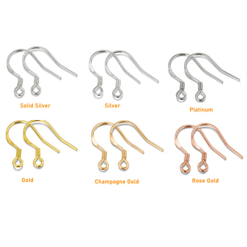 Flat Style Sterling Silver Earring Hooks ( pk of 10 pairs ) / KA4041