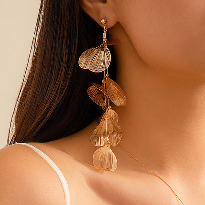 Leaf Drop Earrings for Women Acrylic Tassel Leaf Earrings / KJ0017