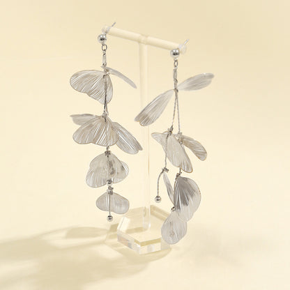 Leaf Drop Earrings for Women Acrylic Tassel Leaf Earrings / KJ0017