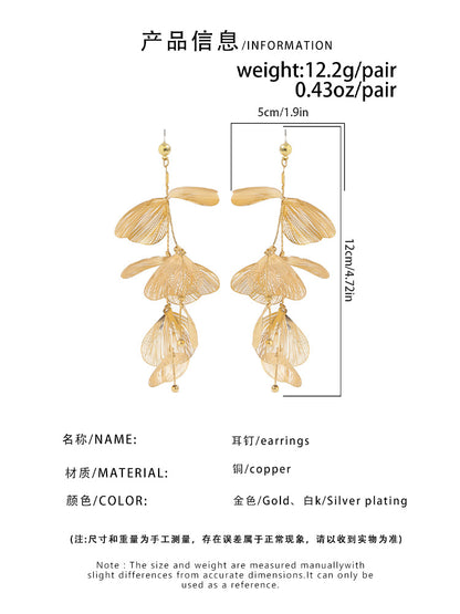 Leaf Drop Earrings for Women Acrylic Tassel Leaf Earrings / KJ0017