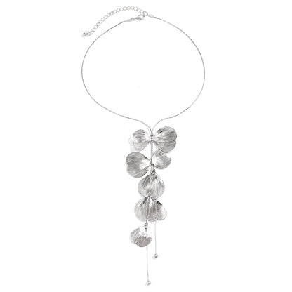 Ginkgo Leaf Tassel Necklace Chain Necklace