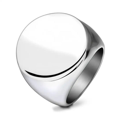 Gold PVD Stainless Steel Minimalist Signet Rings / 25205001