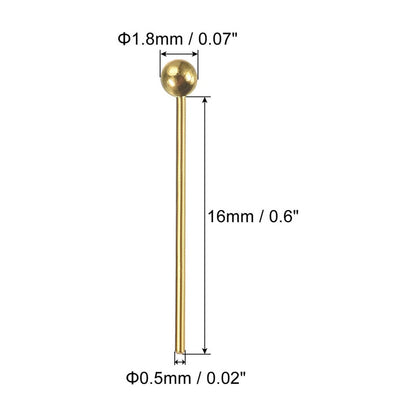 Gold Plated Stainless Steel Jewelry Making Head Pins Pack of 400