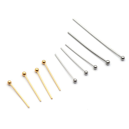 Gold Plated Stainless Steel Jewelry Making Head Pins Pack of 400