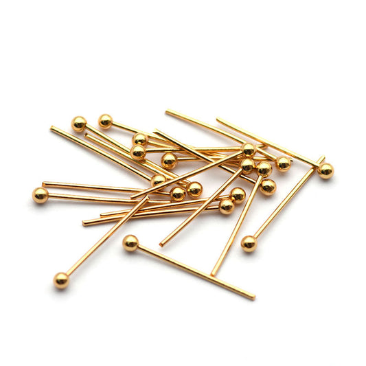 Gold Plated Stainless Steel Jewelry Making Head Pins Pack of 400