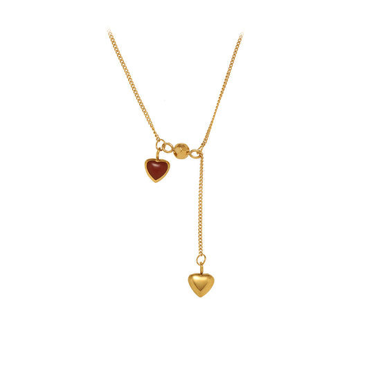 Heart Style Gold Plated 304 Stainless Steel Pendant Necklace