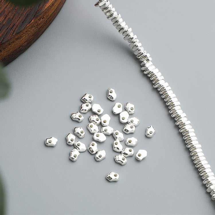 Irregular Sterling Silver Beads ( pk of 10 )