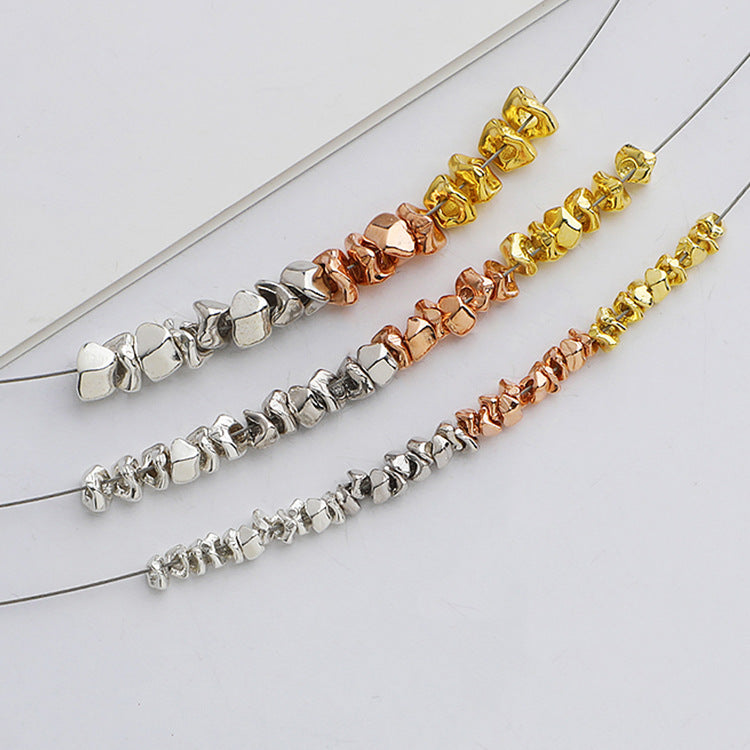 Multi Color, Irregular,Sterling Silver Beads ( pk of 10 )