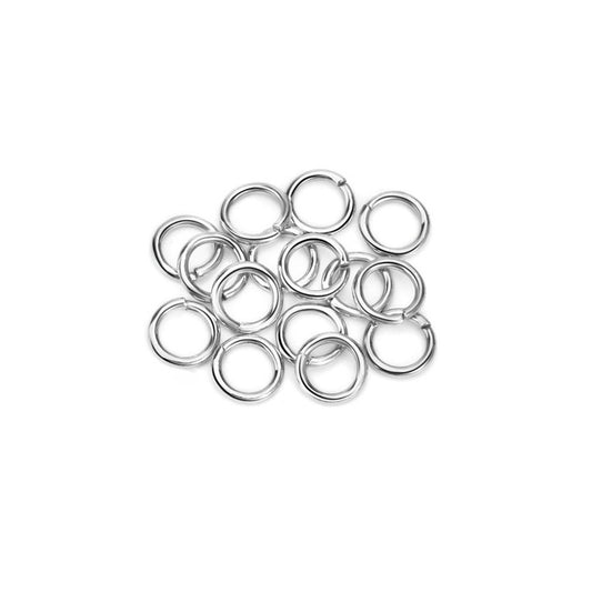 3-10mm Round Platinum Filled Sterling Silver Open and Closed Jump Rings ( pk of 100)