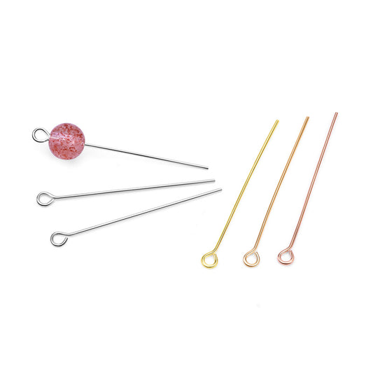 0.6mm Sterling Silver Eye Pins ( pk of 10 )