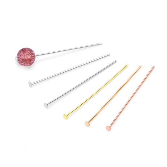 0.6mm Sterling Silver Flat Head Pins ( pk of 10 )